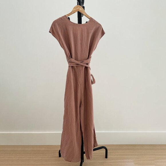 Aritzia Wilfred Brax Jumpsuit linen blend wide leg - Size 2 - Picture 3 of 8